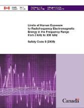 Limits of Human Exposure to Radiofrequency Electromagnetic Energy in the Frequency Range from 3 kHz to 300 GHz Health Canada Safety Code 6 (2009)