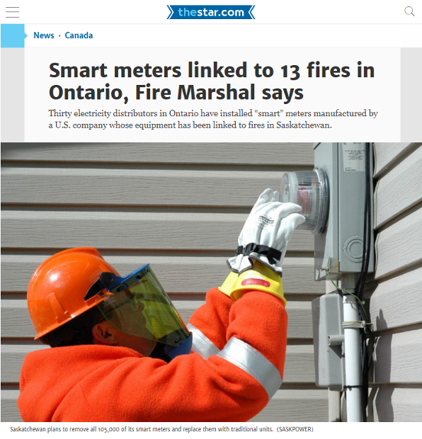 p1-Smart meters linked to 13 fires in Ontario, Fire Marshal says