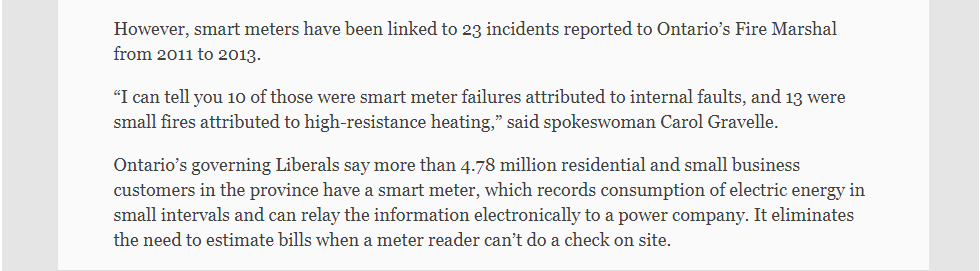p3-Smart meters linked to 13 fires in Ontario, Fire Marshal says