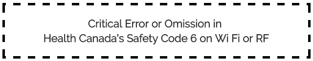 Critical Error or Omission in Health Canada's Safety Code 6 on Wi Fi or RF