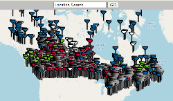 Canadian and USA Cellular Towers Maps