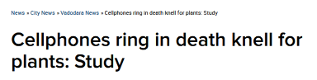 Cellphones ring in death knell for plants: Study