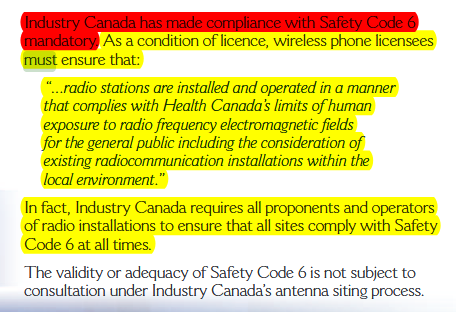 Canadian Wireless Telecommunication Association, Page 10 Highlighted Area