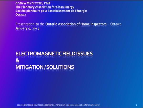 OAHI seminar 2014 - EMF issues and solutions