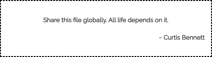 Share this file globally. All life depends on it.