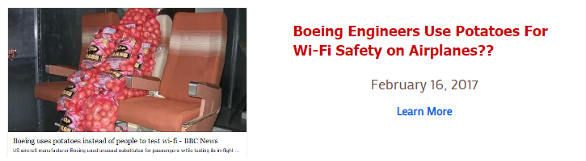 Boeing Engineers Use Potatoes For WiFi Safety on Airplanes??