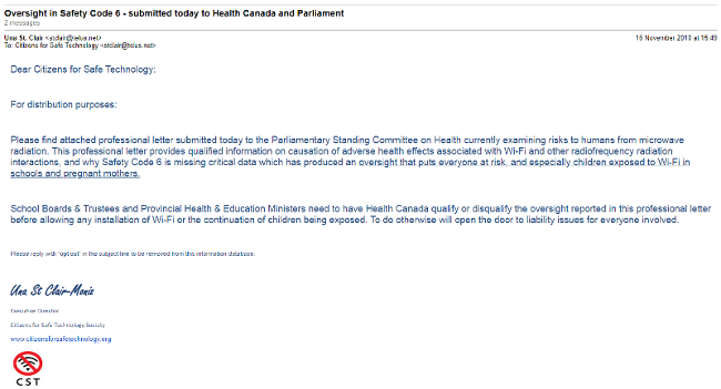Oversight in Safety Code 6 - submitted today to Health Canada and Parliament-1