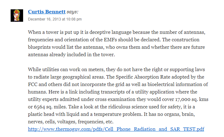 When a tower is put up it is deceptive language because the number of antennas, frequencies and orientation of the EMFs should be declared. 