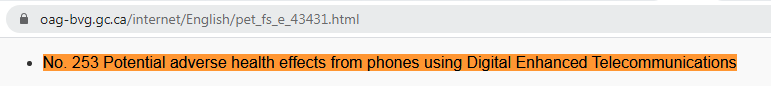 No. 253 Potential adverse health effects from phones using Digital Enhanced Telecommunications