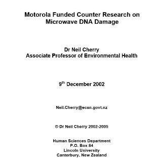 Motorola Funded Counter Research on Microwave DNA Damage