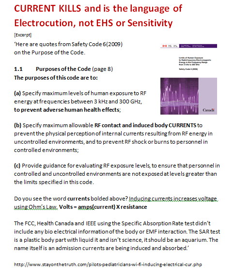 ‘Here are quotes from Safety Code 6(2009) 