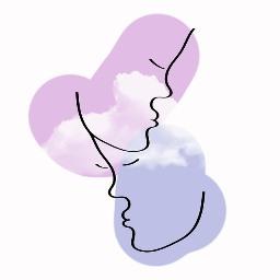 2 faces line drawing