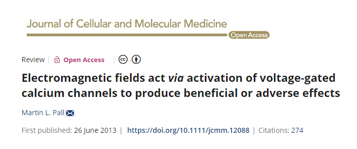 Electromagnetic fields act via activation of voltage-gated calcium channels to produce beneficial or adverse effects Martin L. Pall
