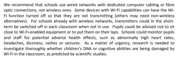 Additional Studies on Adverse Health Effects from WiFi: (Wireless Technologies and Young People p. 10)