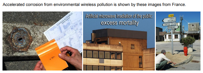  Electromagnetic Fields: High Level Microwave Concerns, Accelerated corrosion from environmental wireless pollution is shown by these images from France.