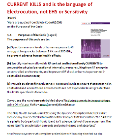 CURRENT KILLS and is the language of Electrocution, not EHS or Sensitivity 