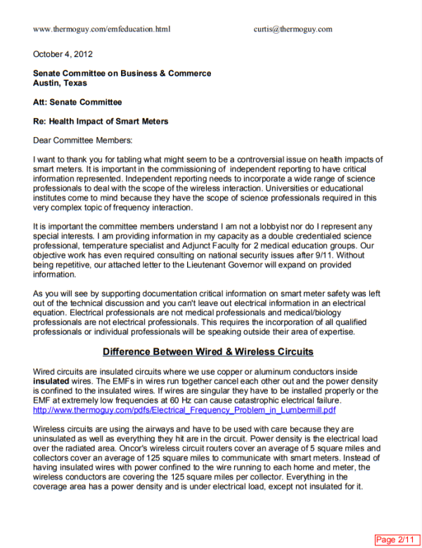 Texas Senate Committee Meeting on Smart Meters p2