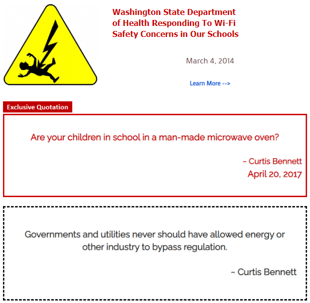 Washington State Department of Health Responding To Wi-Fi Safety Concerns in Our Schools