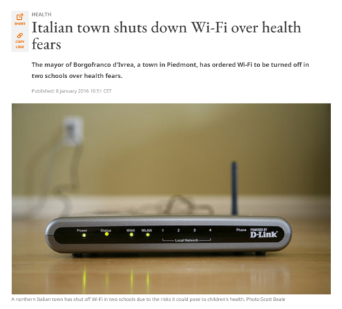 Italian town shuts down Wi-Fi over health fears