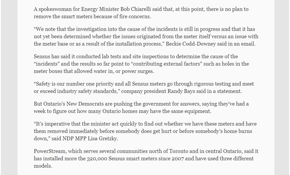 p4-Smart meters linked to 13 fires in Ontario, Fire Marshal says